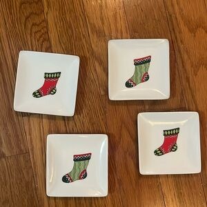 Fitz and Floyd Christmas Stocking appetizer/bread plates